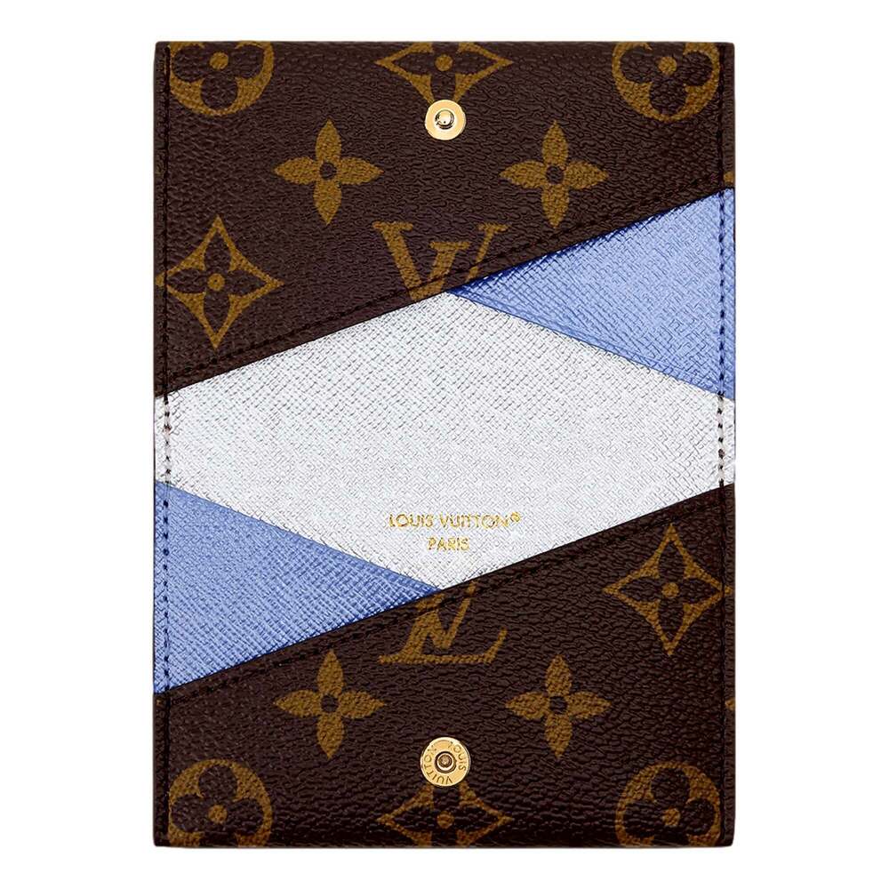Louis Vuitton Monogram Slim Card Holder Wallet Blue and